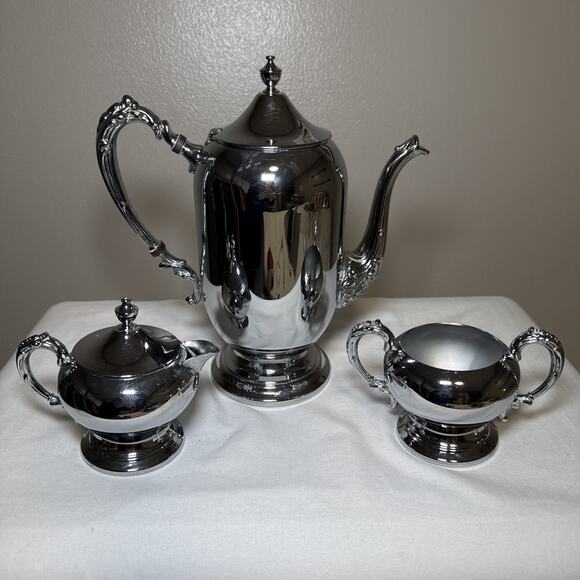 Dorothy Thorpe Other - Vintage Dorothy Thorpe Originals Chrome Coffee Set MCM Hollywood Regency 3pc